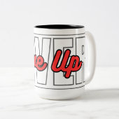 Never 与え Upやる気を起こさせるタイポグラフィ引用文 ツートーンマグカップ (正面右)