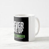 Never 与え Upやる気を起こさせるデザイン コーヒーマグカップ (正面右)