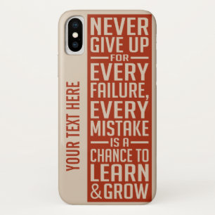 Never 与え Upカスタム文字のやる気を起こさせる電話ケース iPhone X ケース
