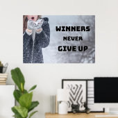 「Never 与え Up」の感動的Wall Art Poster ポスター (ホームオフィス)
