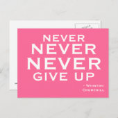 Never 与え Up – はがきやる気を起こさせる ポストカード (正面/裏面)