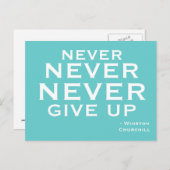 Never 与え Up – はがきやる気を起こさせる ポストカード (正面/裏面)