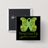 Never 与え Up – バタフライリンパ腫認識度 缶バッジ (正面&裏面)