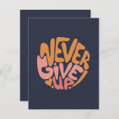 Never 与え Up – ピンクとオレンジの濃やる気を起こさせる色 (正面/裏面)