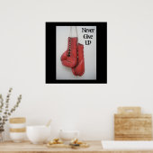 Never 与え Up-ボクシング手袋キャンバス ポスター (キッチン)