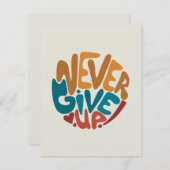 Never 与え Up – 可愛いメッセージやる気を起こさせる (正面/裏面)