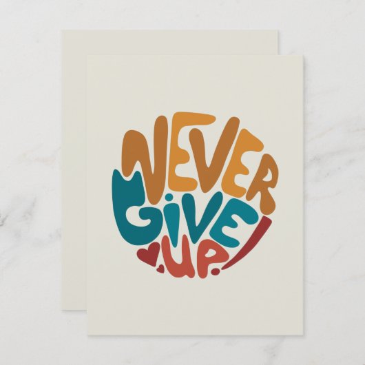 Never 与え Up – 可愛いメッセージやる気を起こさせる (正面/裏面)