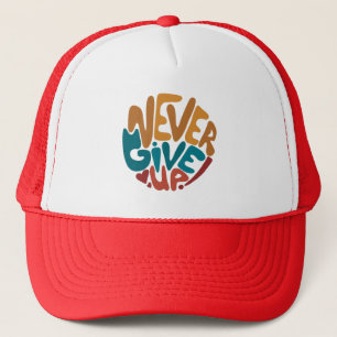 Never 与え Up – 可愛いメッセージやる気を起こさせる キャップ
