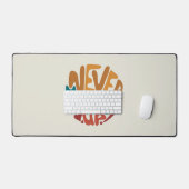 Never 与え Up – 可愛いメッセージやる気を起こさせる デスクマット (キーボード&マウス)