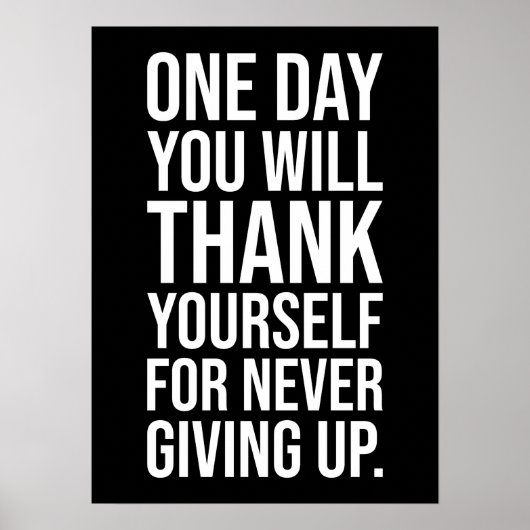 Never 与え Up – 成功やる気を起こさせる ポスター (正面)