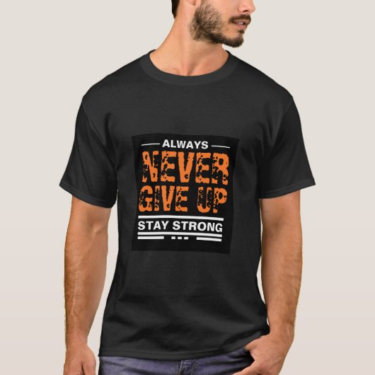 Never 与え Up-文字マークTシャツ Tシャツ (正面)