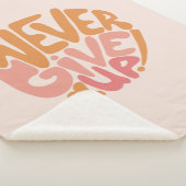 Never 与え Up – 日々ピンクとオレンジやる気を起こさせる シェルパブランケット (3/4)