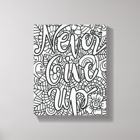 Never 与え Up – 自分で色を付ける キャンバスプリント (正面)