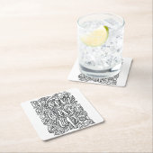 Never 与え Up – 自分で色を付ける スクエアペーパーコースター (インサイチュ)