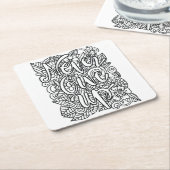 Never 与え Up – 自分で色を付ける スクエアペーパーコースター (アングル)