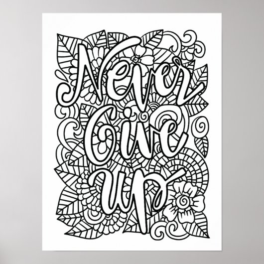 Never 与え Up – 自分で色を付ける ポスター (正面)