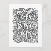 Never 与え Up – 自分で色を付ける ポストカード (正面)