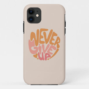 Never 与え Up -赤面ピンクとオレンジやる気を起こさせる iPhone 11 ケース