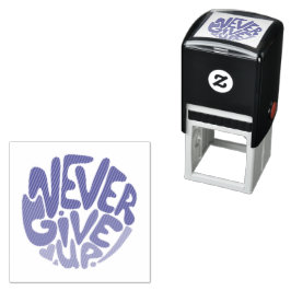 Never 与え Up – 青と赤の暗い誕生日引用文 セルフインキングスタンプ