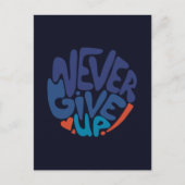 Never 与え Up – 青と赤の暗い誕生日引用文 ポストカード (正面)