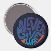 Never 与え Up – 青と赤の暗い誕生日引用文 マグネット (正面/裏面)