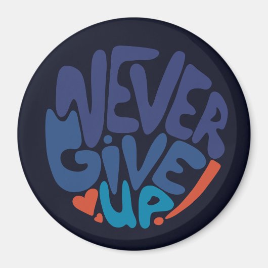 Never 与え Up – 青と赤の暗い誕生日引用文 マグネット (正面)