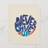 Never 与え Up – 青と赤の誕生日引用文 (正面/裏面)