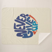 Never 与え Up – 青と赤の誕生日引用文 シェルパブランケット (正面(横))