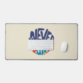 Never 与え Up – 青と赤の誕生日引用文 デスクマット (キーボード&マウス)