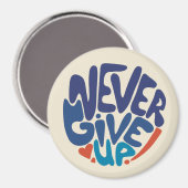 Never 与え Up – 青と赤の誕生日引用文 マグネット (正面/裏面)