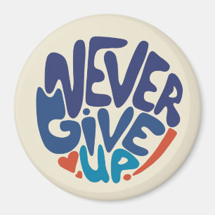 Never 与え Up – 青と赤の誕生日引用文 マグネット
