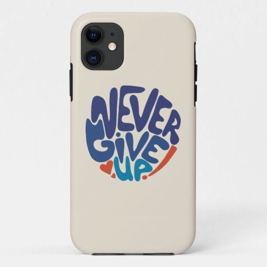 Never 与え Up – 青と赤の誕生日引用文 Case-Mate iPhoneケース (裏面)