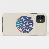 Never 与え Up – 青と赤の誕生日引用文 Case-Mate iPhoneケース (裏面(横))