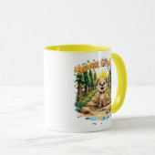 Never 与え Up Adventure Dog Mug - やる気を起こさせる マグカップ (正面右)