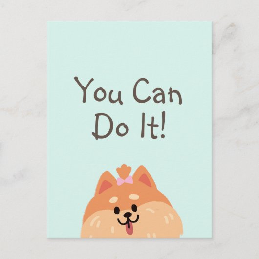 Never 与え Up and Cute Puppy Postgage ポストカード (正面)