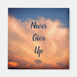 Never 与え Up Blue Sky Pink Clouds Photo Assume マグネット