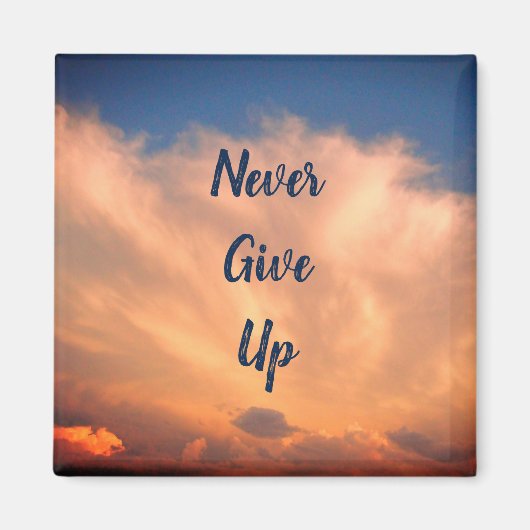 Never 与え Up Blue Sky Pink Clouds Photo Assume マグネット (正面)