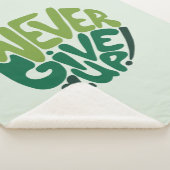 Never 与え Up - Green 前向き Handレタリング シェルパブランケット (3/4)