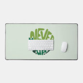 Never 与え Up - Green 前向き Handレタリング デスクマット (キーボード&マウス)