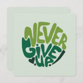 Never 与え Up - Green 前向き Handレタリング ノートカード (正面/裏面)