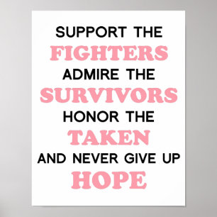 Never 与え up Hope Breast Cancer Poster ポスター