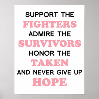 Never 与え up Hope Breast Cancer Poster ポスター