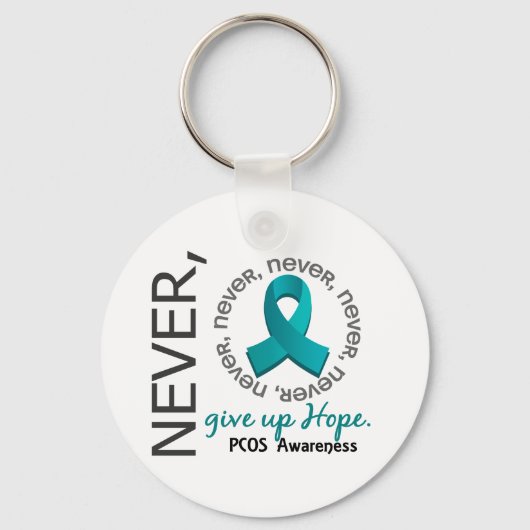 Never 与え Up Hope PCOS キーホルダー (正面)