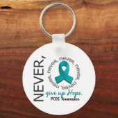 Never 与え Up Hope PCOS キーホルダー (正面)
