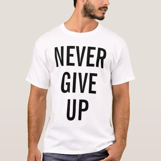 Never 与え Up Mensエレガントモダンテンプレート Tシャツ (正面)