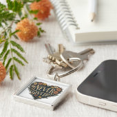 Never 与え Up - Premium Square Keychain キーホルダー (側面)
