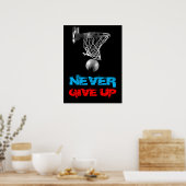 Never 与え Up Success Basketballプリント ポスター (キッチン)