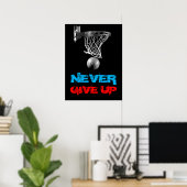 Never 与え Up Success Basketballプリント ポスター (ホームオフィス)