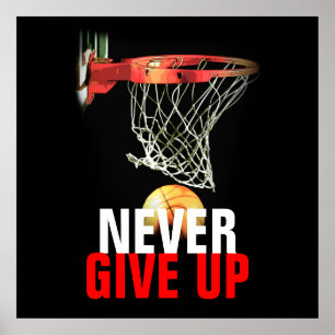 Never 与え Up Success Basketball引用文プリント ポスター