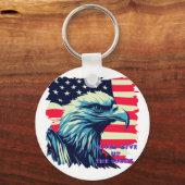 Never 与え Up The Fight America Eagle USA Art キーホルダー (正面)